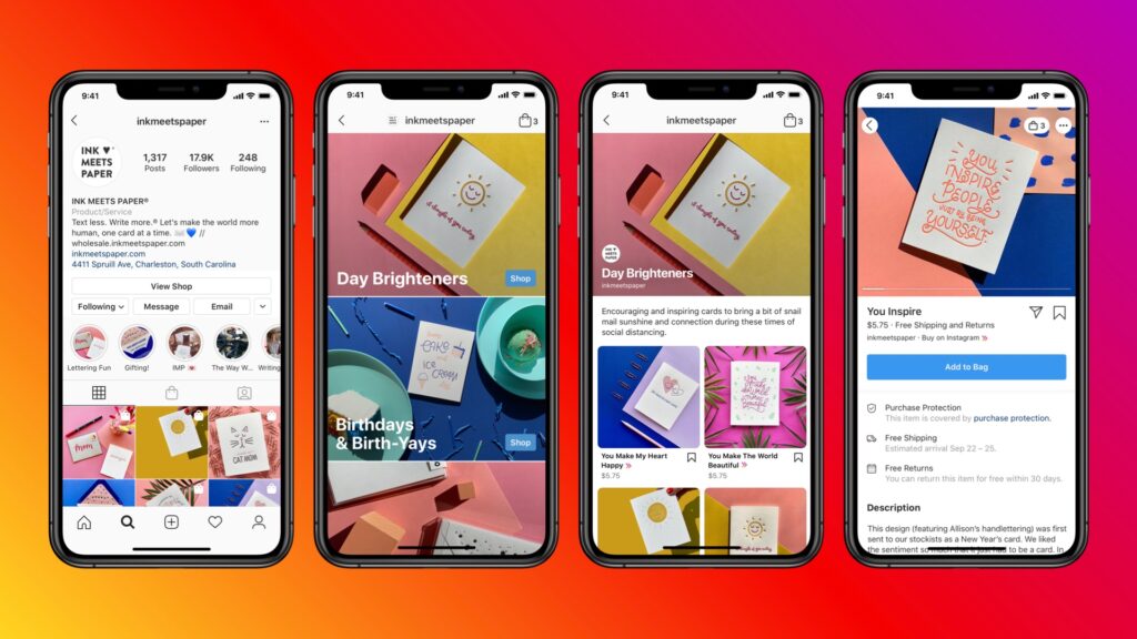 Couleur des magasins Instagram