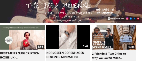 Joey de Cordero | Vidéos de style de vie et voyage YouTube | Influenceurs présentés dans l'influence