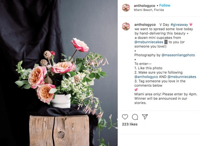Bouquet of Flowers Giveaway | Post IG de la Saint-Valentin