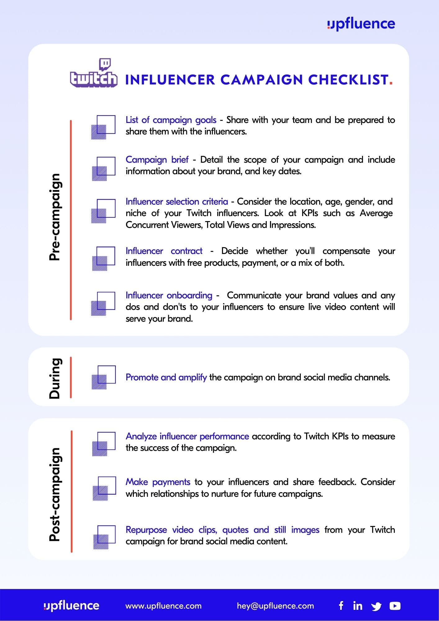 Un guide pour les débuts pour Twitch Campaignns + Twitch Influencer Free Campaign Verification List Liste de vérification de l'influence de Twitch