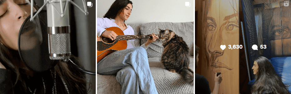Luciana Zogbi chant et jouant de la guitare | Influenceurs musicaux Instagram