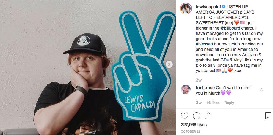 Lewis Capaldi | Influenceur de musique folk / pop