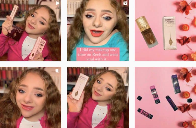 Kelsey Dworchak parrainé par Brands pour promouvoir les produits de beauté Instagram