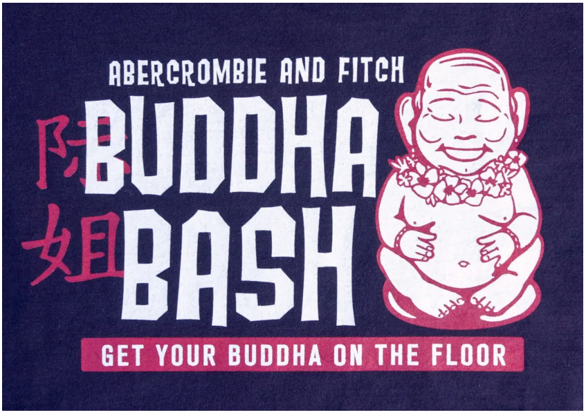 Capture d'écran du T -Shirt offensif d'Abercrombie & Fitch. 