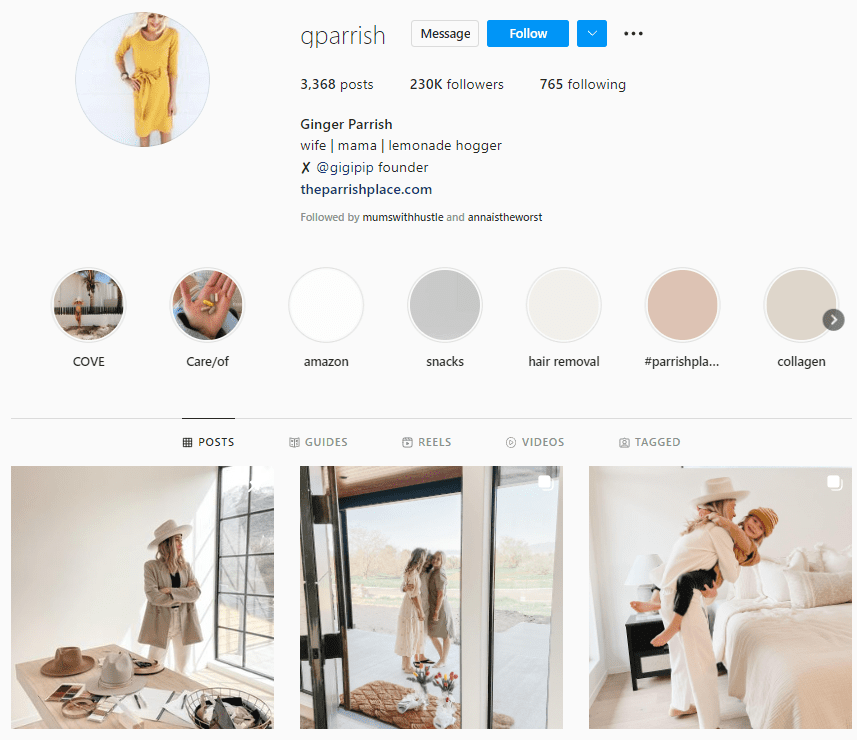 Ginger Parrish Fashion Mom Influenceur
