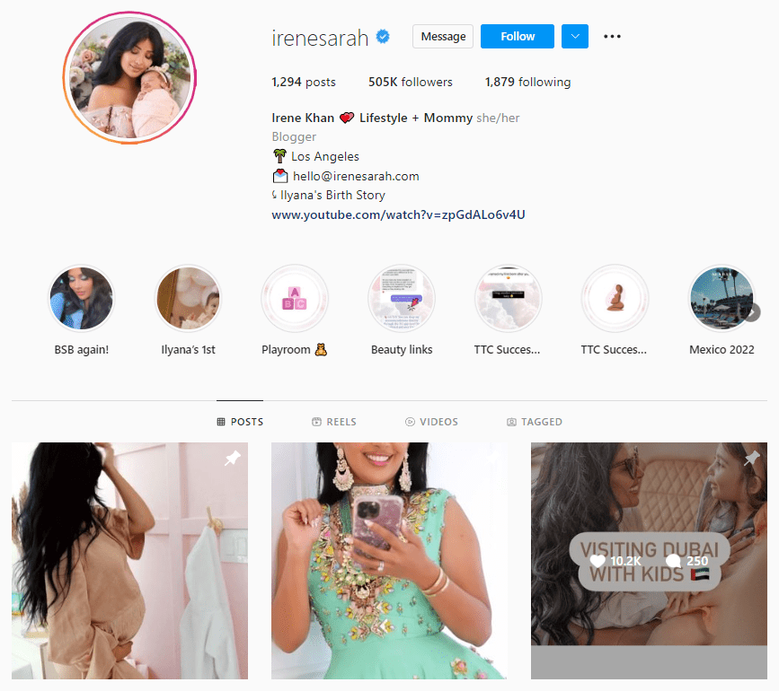 Le créateur du contenu beauté d'Irena Khan qui est devenu un influenceur axé sur la mère
