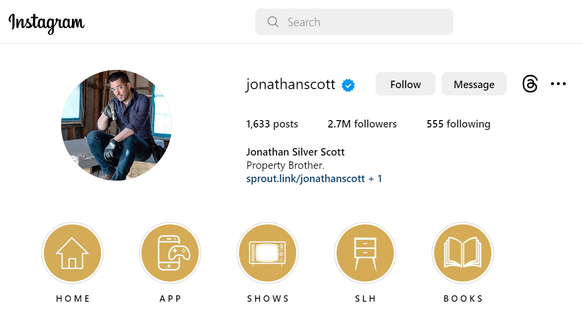 Influenceur de Jonathan Scott sur Instagram