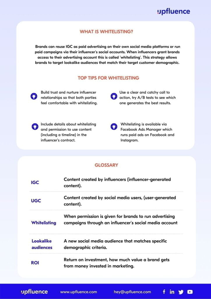 Contenu influent de la liste des autorisations – Comment réutiliser l’IGC dans les médias payants Contenu d'influenceur sur la liste des autorisations