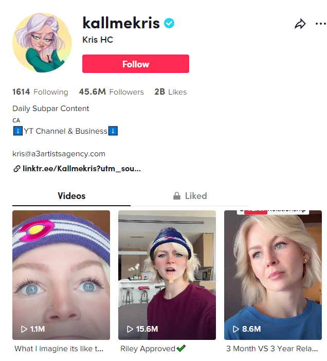 Comédien Kris Tik-Toker et Youtuber