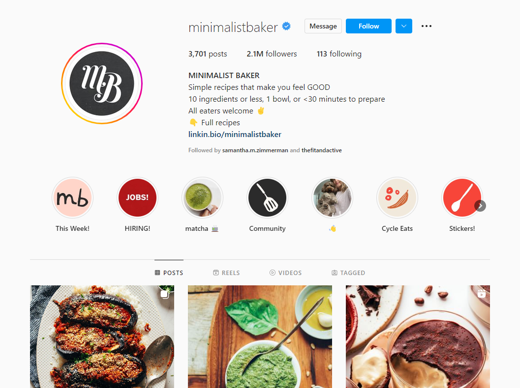 Blog alimentaire minimaliste de Baker