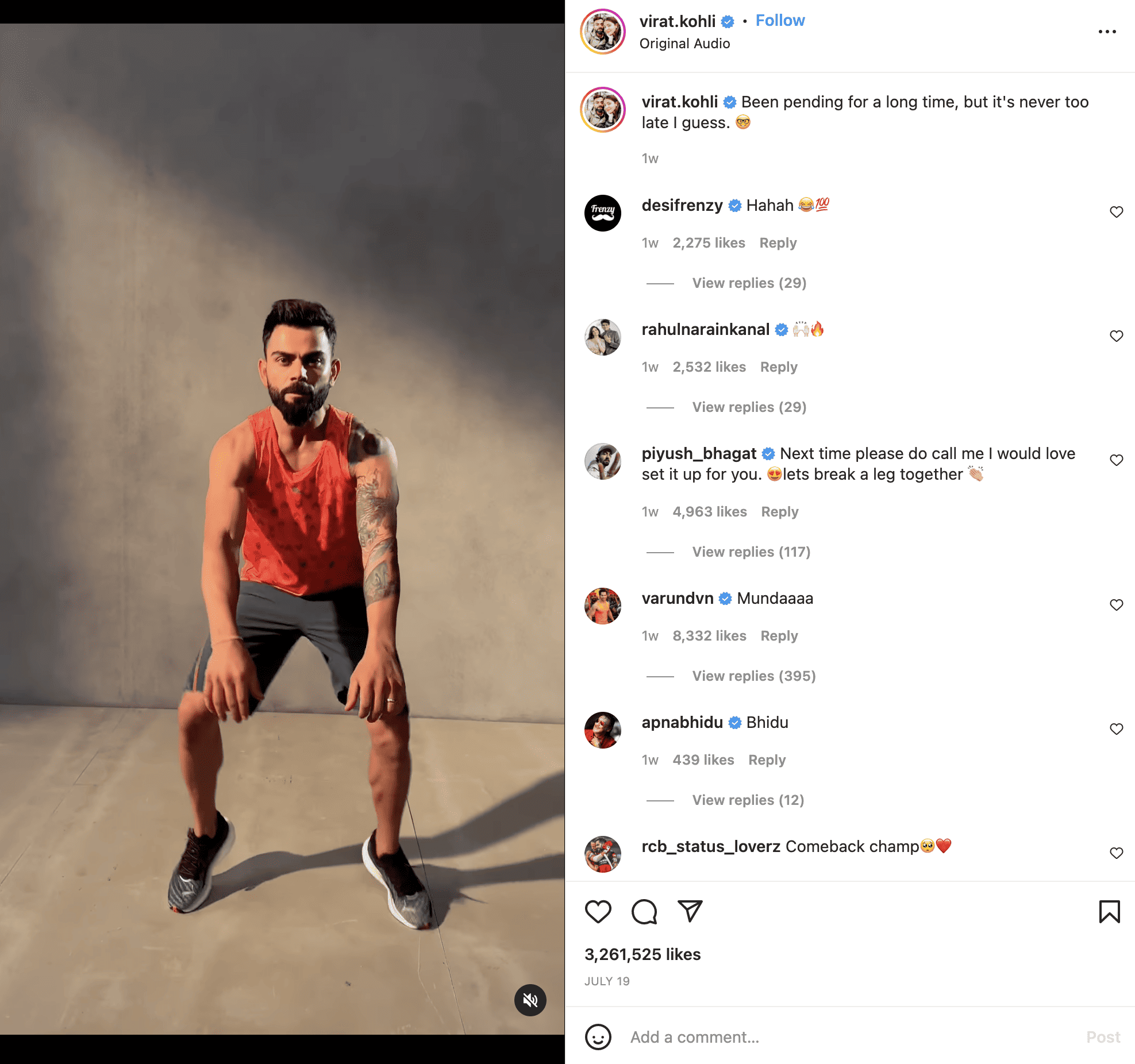 Virat Kohli célèbre athlète de cricket