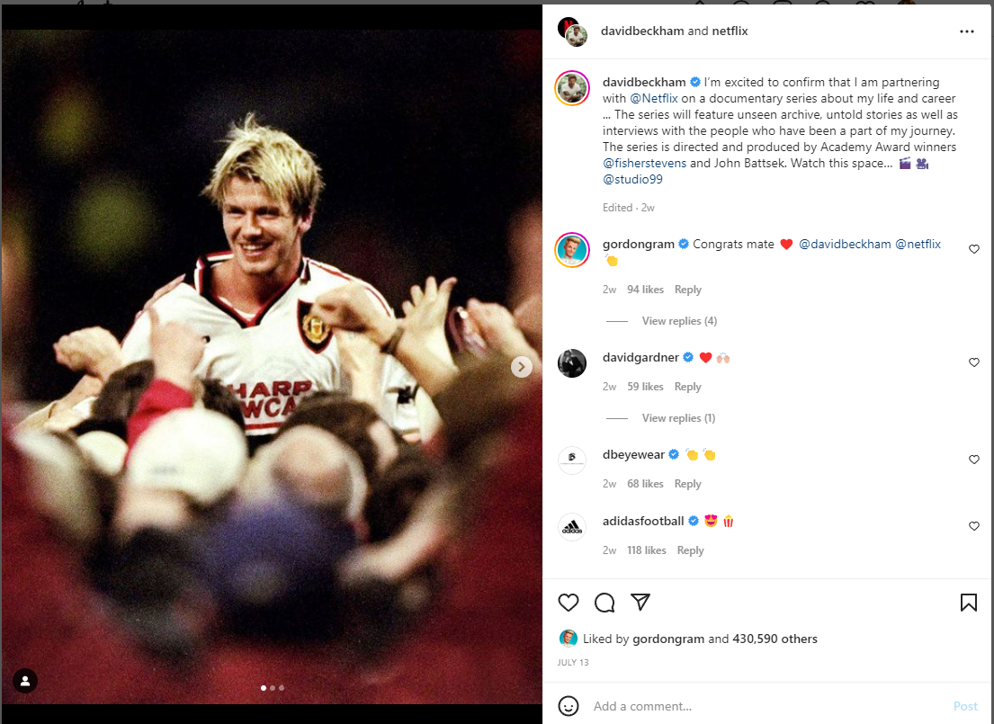 David Beckham Sports Influenceur