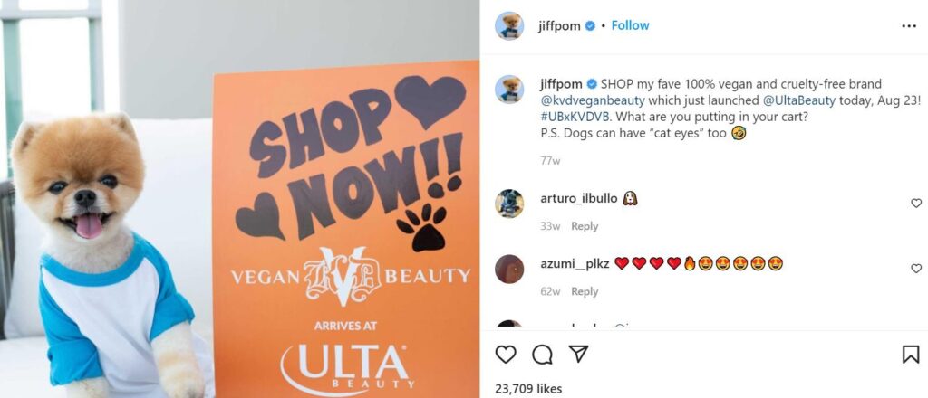 Marques adorées: animaux de compagnie influenceurs Influenceur de PET Jiffpom