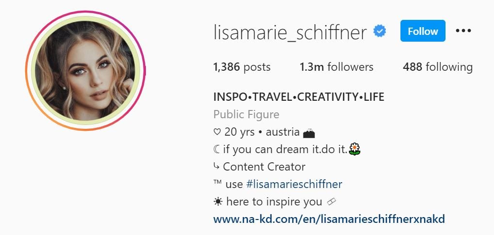 Les 50 modèles Instagram principaux ci-dessous Lisa Marie Schiffer