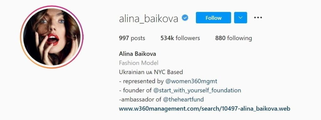 Les 50 modèles Instagram principaux ci-dessous
