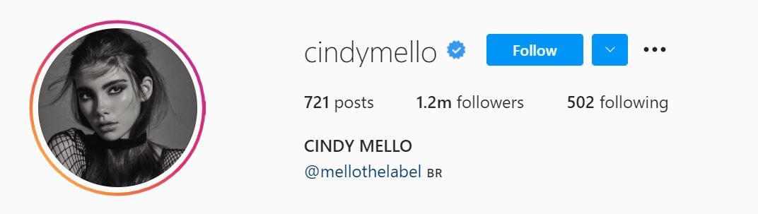 Les 50 modèles Instagram principaux ci-dessous Cindymello