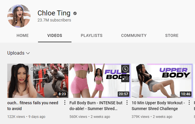 Chloe Ting Fitness Intstructor