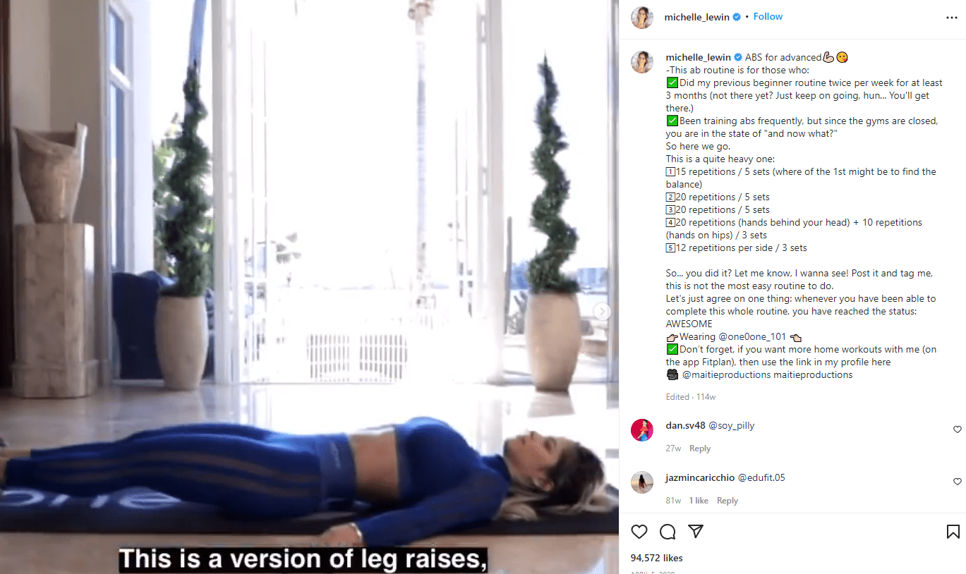 Michelle Lewin Venezuel Fitness Influenceur