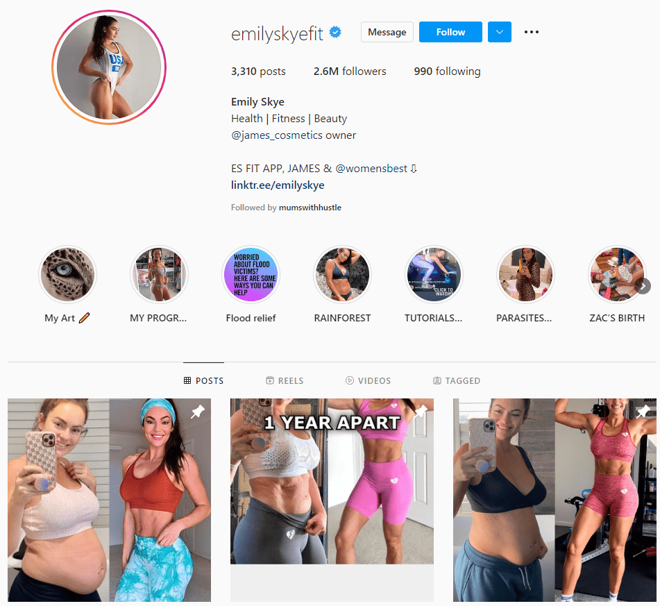 Modèle de fitness Emily Skye