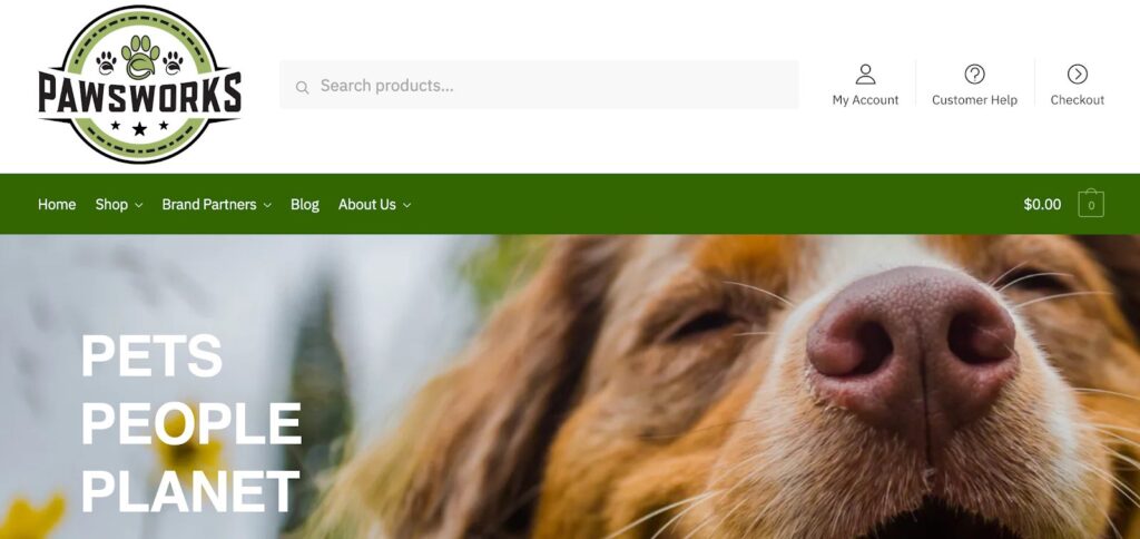 Site Web Paws Works | Marques d'animaux de compagnie dans l'influence