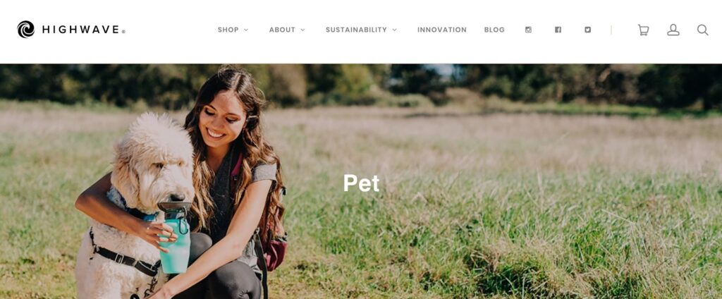 Site Web Highwave | Eau potable pour chien de bouteille d'hydratation