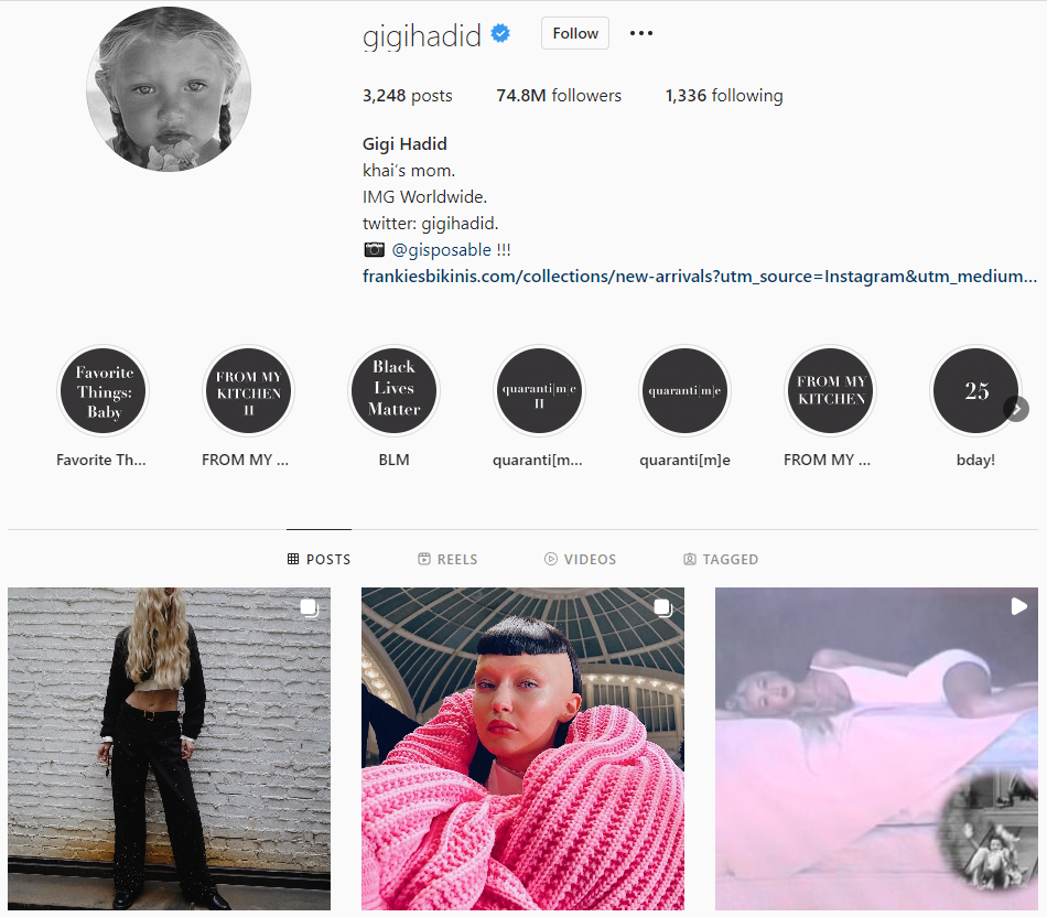 Gigi Hadid Influenceur