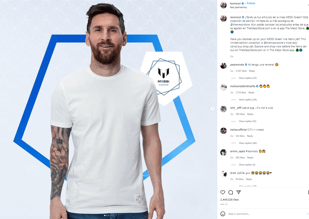 Influenceur de Lionel Messi