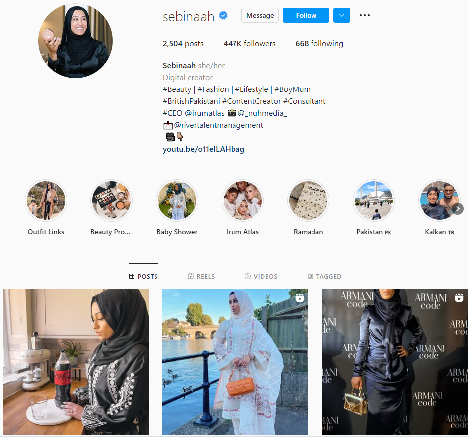 Blogueur de beauté Sebina Hussain