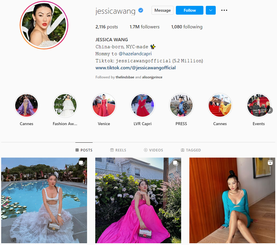 La blogueuse de mode Jessica Wang sur Instagram