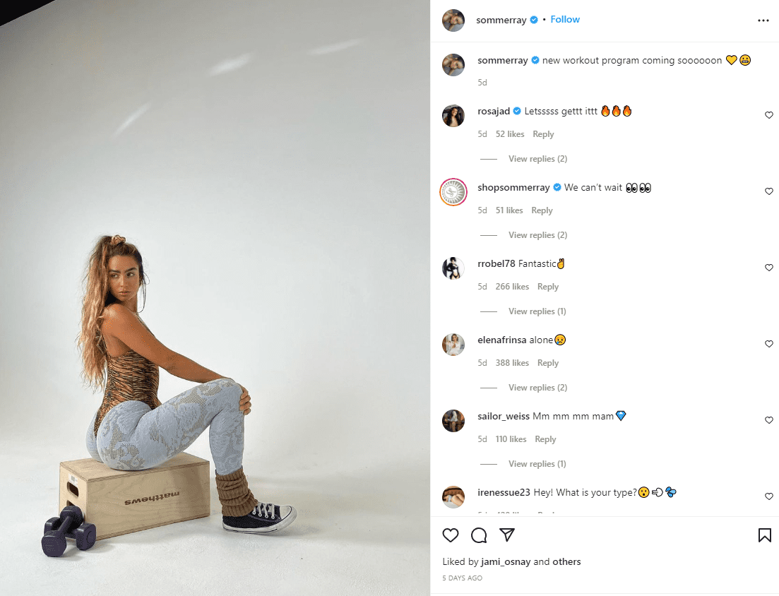Influenceur de fitness Sommer Ray