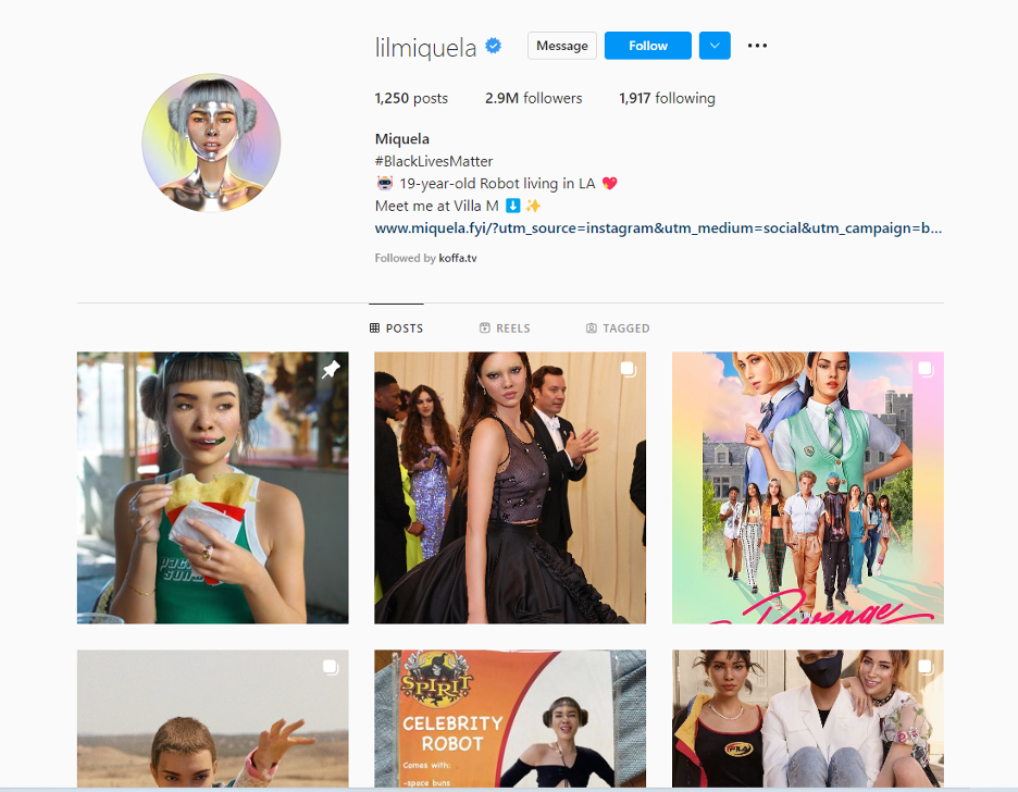 Influenceur virtuel de Lil Miquela