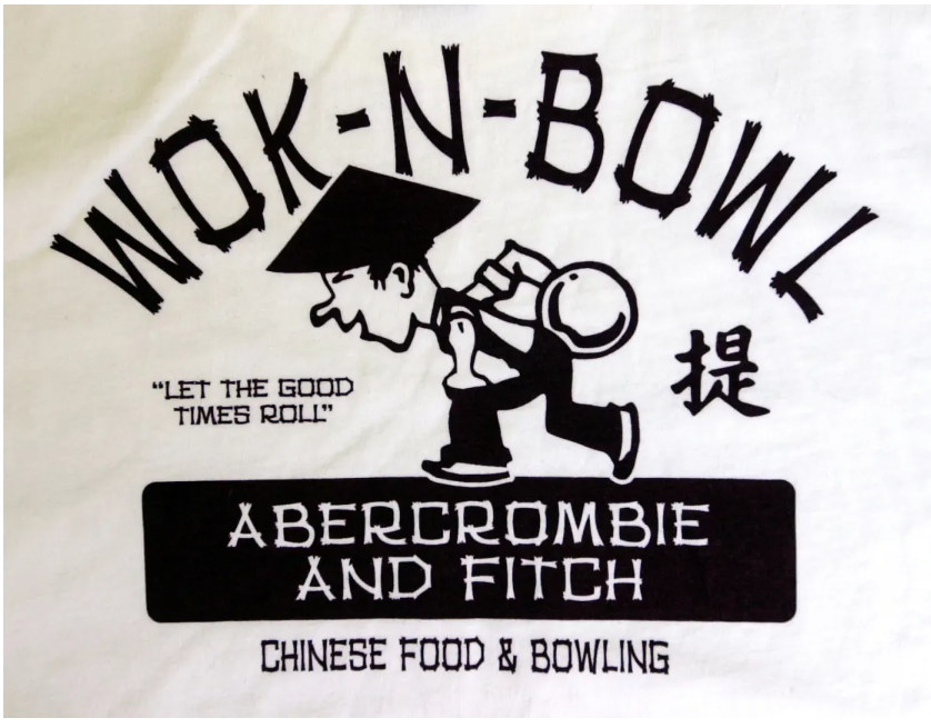 Capture d'écran du T-shirt offensif d'Abercrombie & Fitch. 