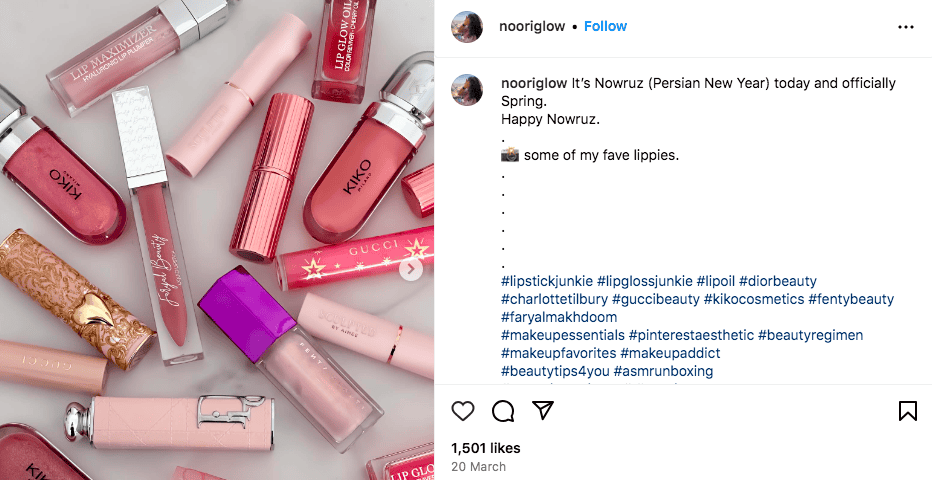 17 maquilleurs très attrayants + influenceurs Le maquillage influenceur Noori partage une collection de vos rouges à lèvres préférés