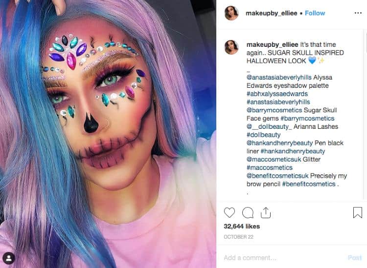 17 maquilleurs très attrayants + influenceurs Eloise XO: expert en maquillage Instagram | Style de maquillage inspiré par le crâne de sucre