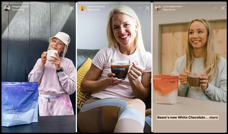 Les spécialistes du marketing affilié et influenceurs parrainés par Beam Coffee