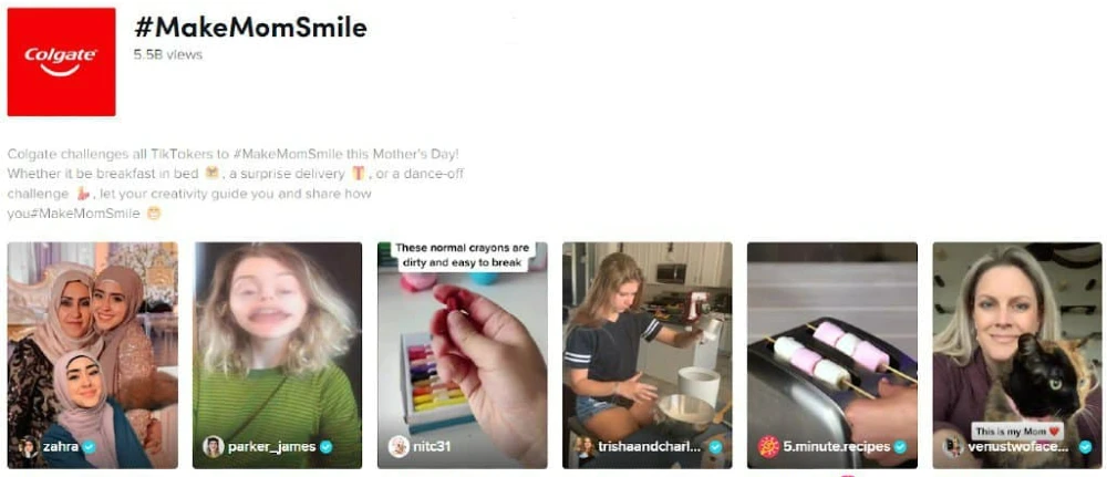 Campagne de marketing de la fête des mères | Hashtag makemomsmile de colgate