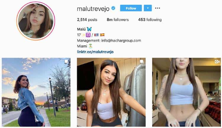 Malu Trevejo | Musicien et influenceur des médias sociaux