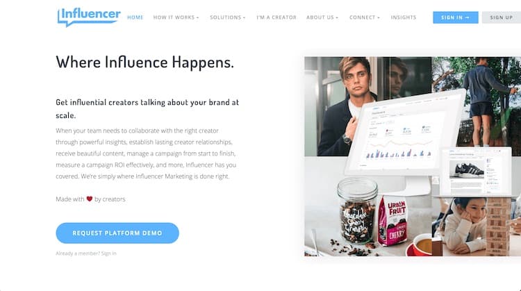 Site Web d'influenceur | Plateformes de marketing d'influence