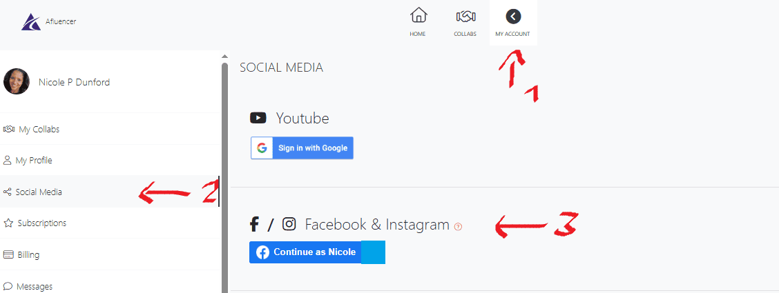 FAQ d'influenceur afluencer: Connexion Instagram